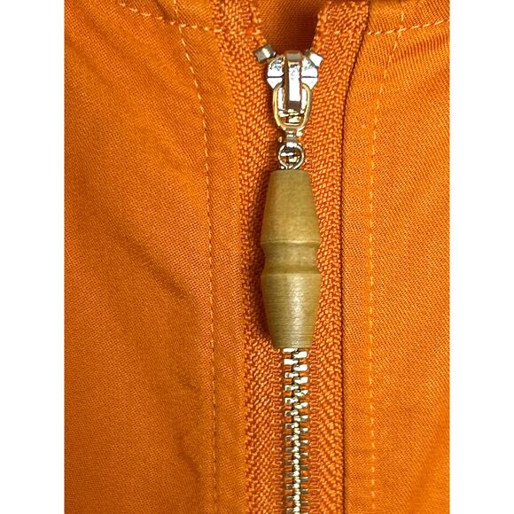 Marc New York Women’s M Orange Zip Front Oversized Short Sleeve Top boho - Picture 3 of 6